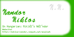 nandor miklos business card