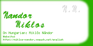 nandor miklos business card